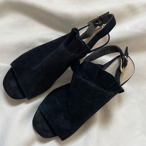 Seychelles Open Toe Heeled Suede Sandals